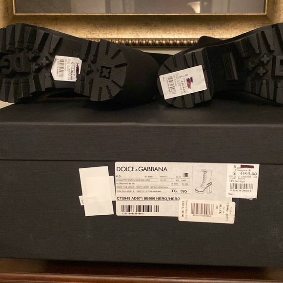 BNWT DESIGNER DOLCE & GABBANA STIVALETTO ANTIK + MAGLINA LOGO BOOT, NERO COLOR - Picture 12 of 13